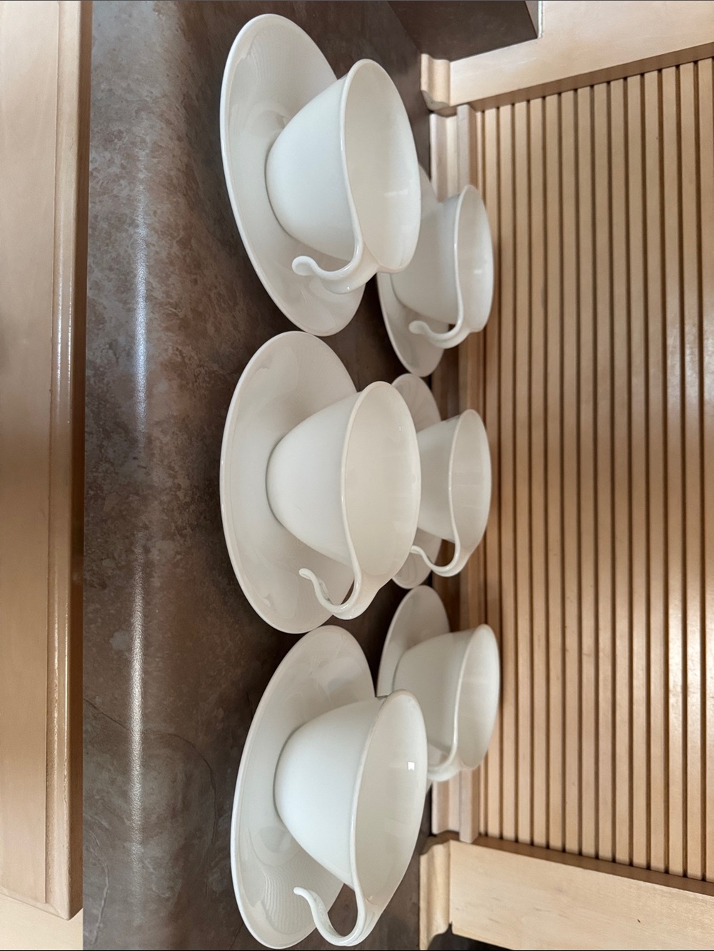 Corelle White Stackable Mugs with Saucers